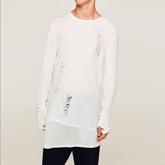 Zara | Shirts | Zara Man Ripped Tshirt 